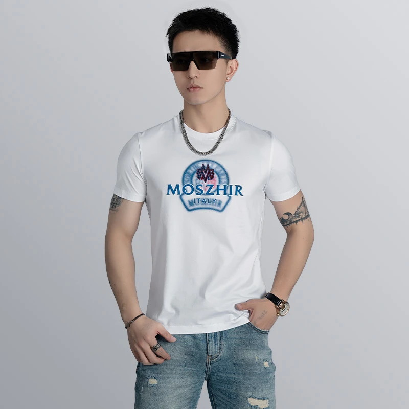 【I.TEX】 夏季潮流百搭字母印花短袖时尚休闲帅气简约圆领修身T恤