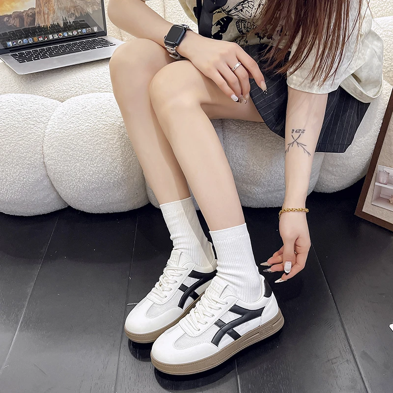 厚底德训阿甘鞋女2025夏季新款平底网面透气百搭运动休闲板鞋网鞋