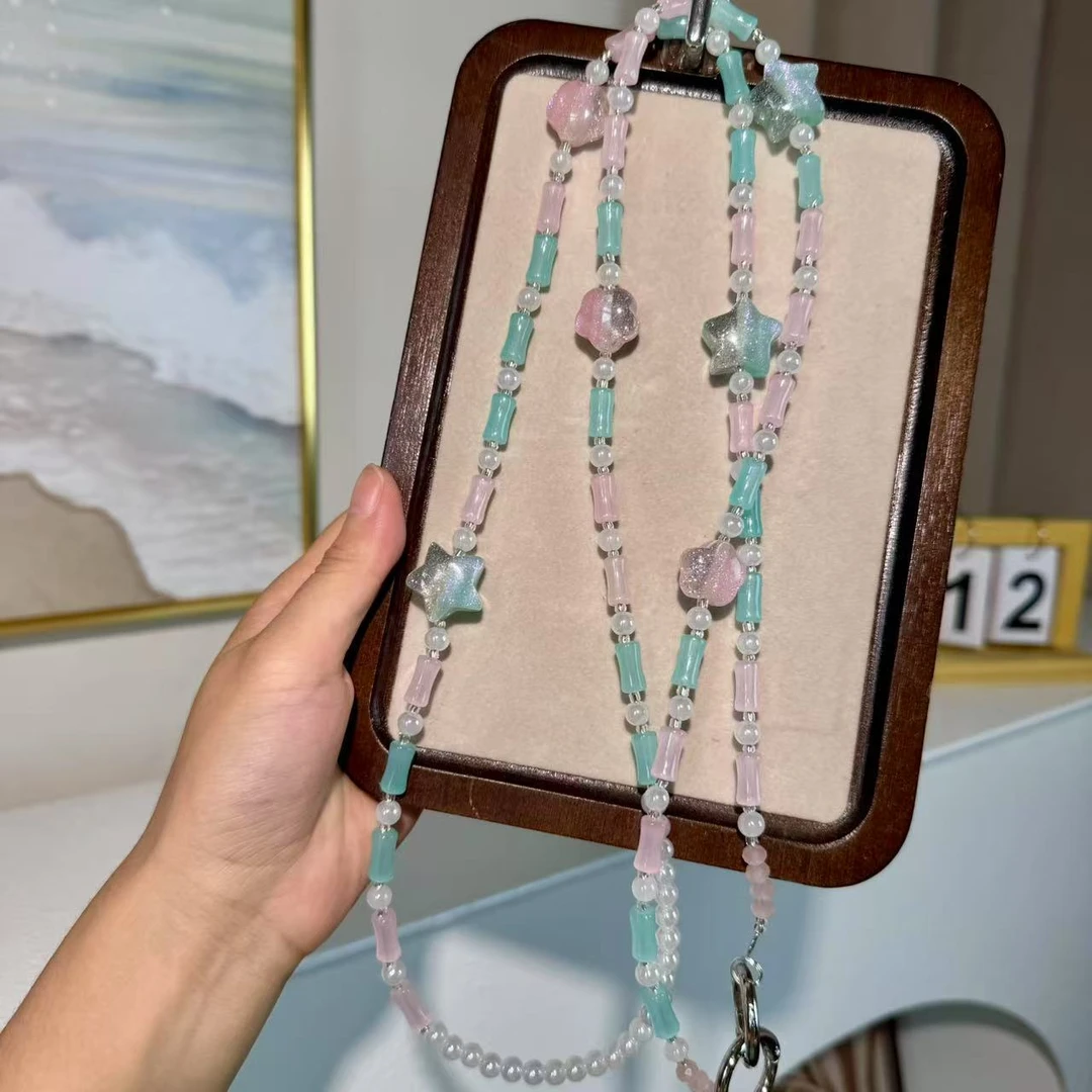 5277乐屿原创小清新斜挎长款防丢手机链约一米二