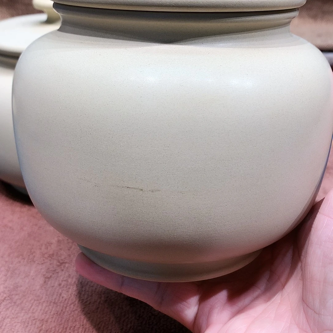 泥塑✨****✨放漏茶叶罐瑕疵的