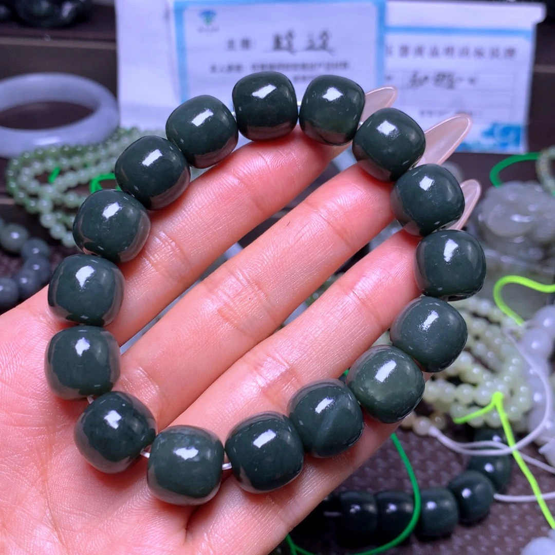 和田玉未镶嵌手串卡14
