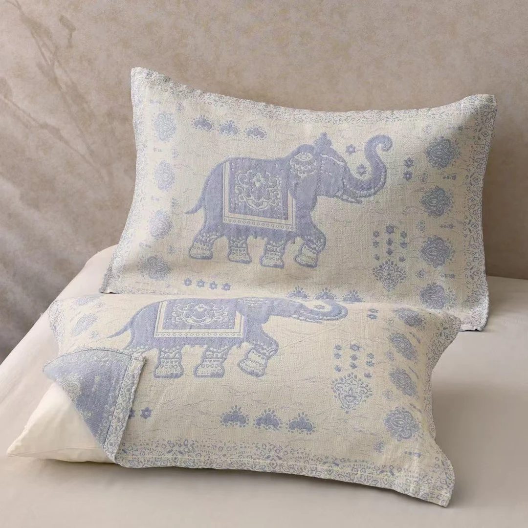 a类8层100%棉枕巾舒适透气多功能枕巾52-78可机洗不掉毛不掉色