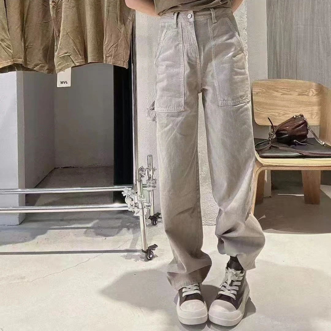25ss 奶茶色工装筒裤8087
