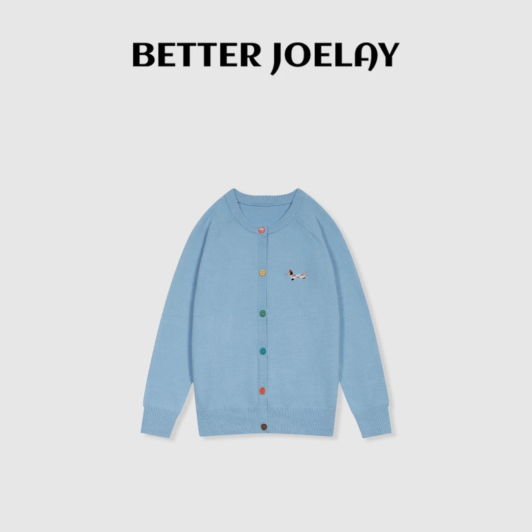 BETTER JOELAY-【彩虹樱桃狗】针织毛衣开衫韩版优雅百搭Z1508