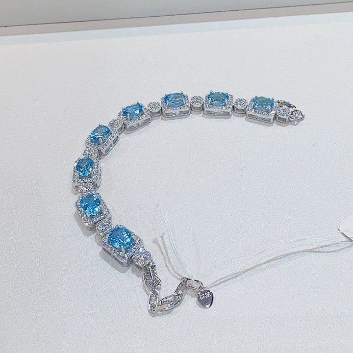 银S925镶嵌手链托帕石