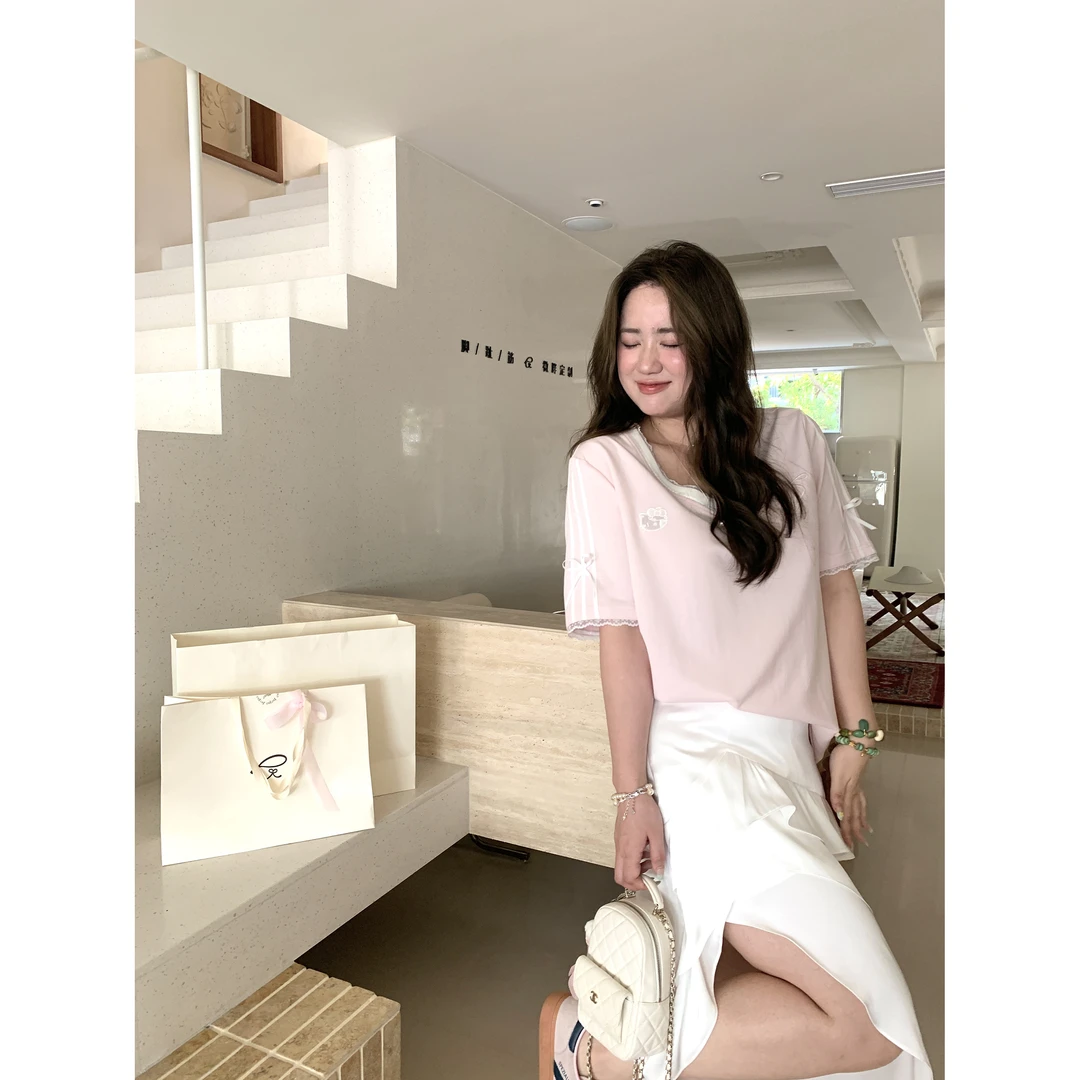 脚趾筋微胖MM大码喵喵喵 蓝粉Kitty球衣