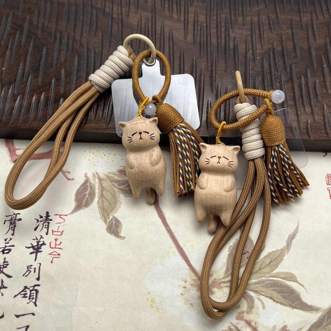 【北野珠宝】天然榉木手机挂B122H-129多样性发一48x24mm