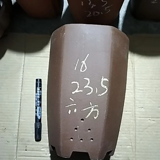 紫砂六方一个紫砂花盆