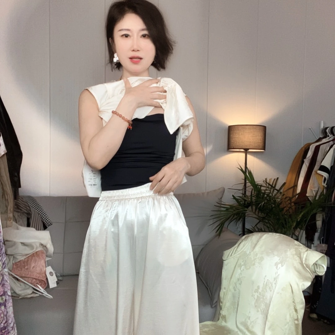 白色醋酸裤备注码数m l