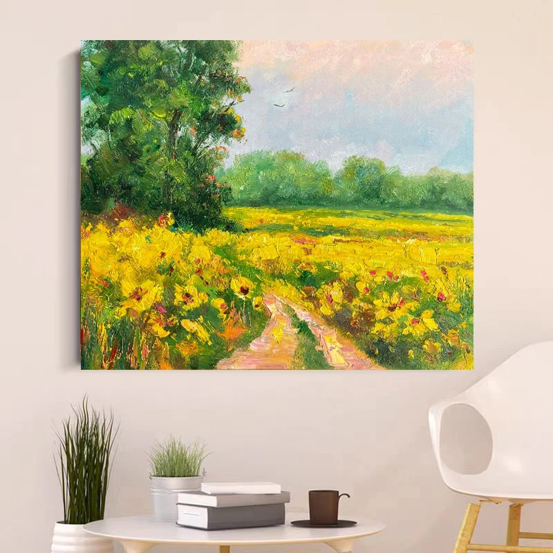 《花径通幽》50*60含内框，刘春建原创手绘油画，肌理装饰画挂画