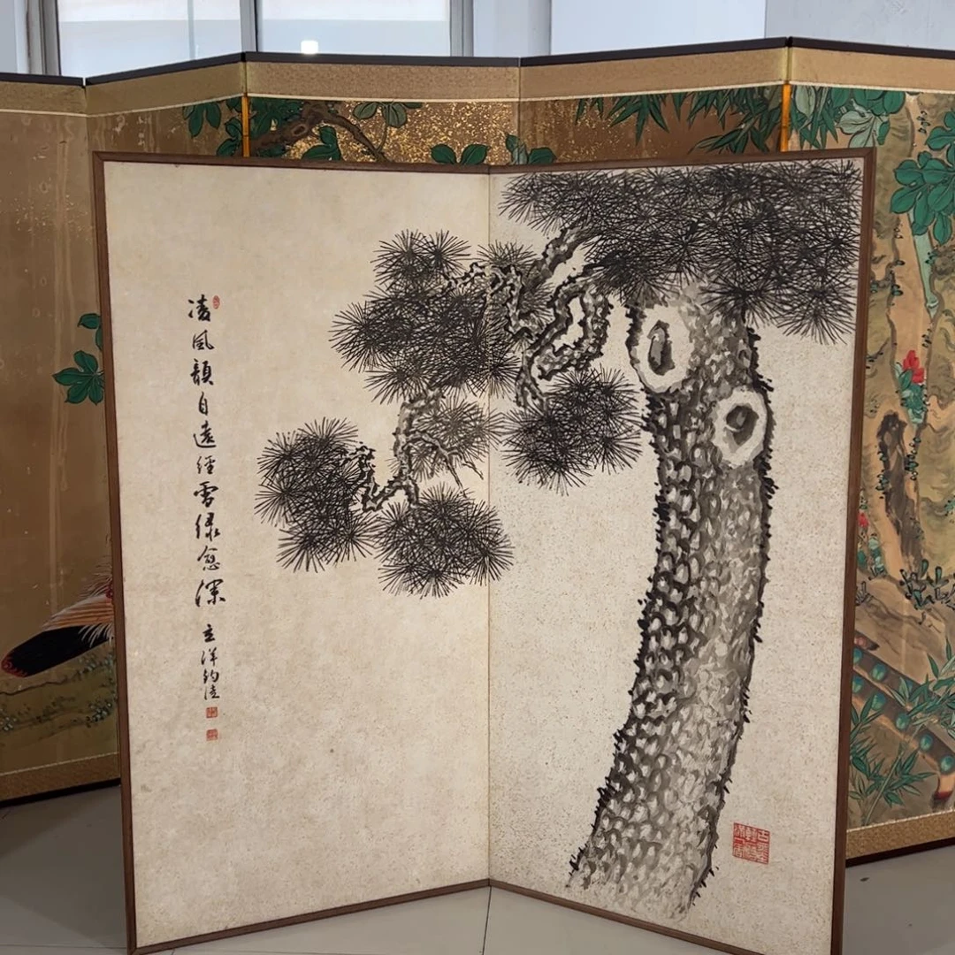 绘画屏风框画茶空间设计