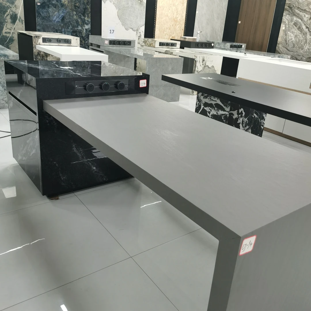 岩板伸缩岛台智能语音控制奶油风黑白意式简约风小户型4-6人餐桌