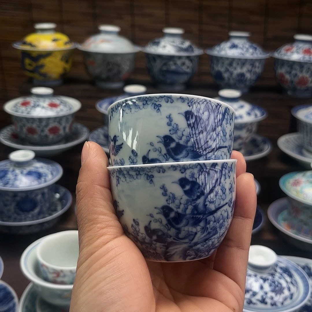 景德镇陶瓷两只缸杯