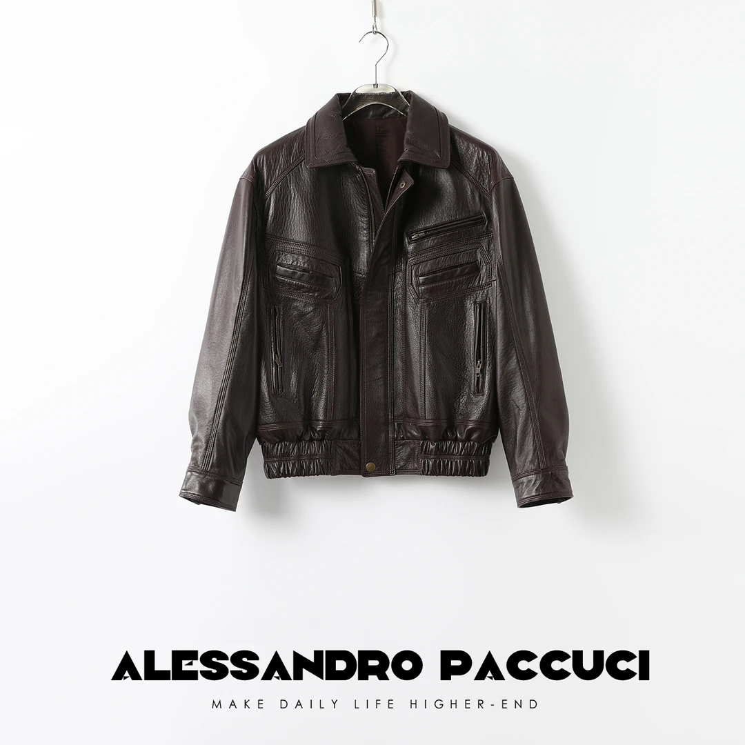 AP洛哥24832X【黑标系列】西班牙进口羊皮复古廓形重工机车夹克皮衣