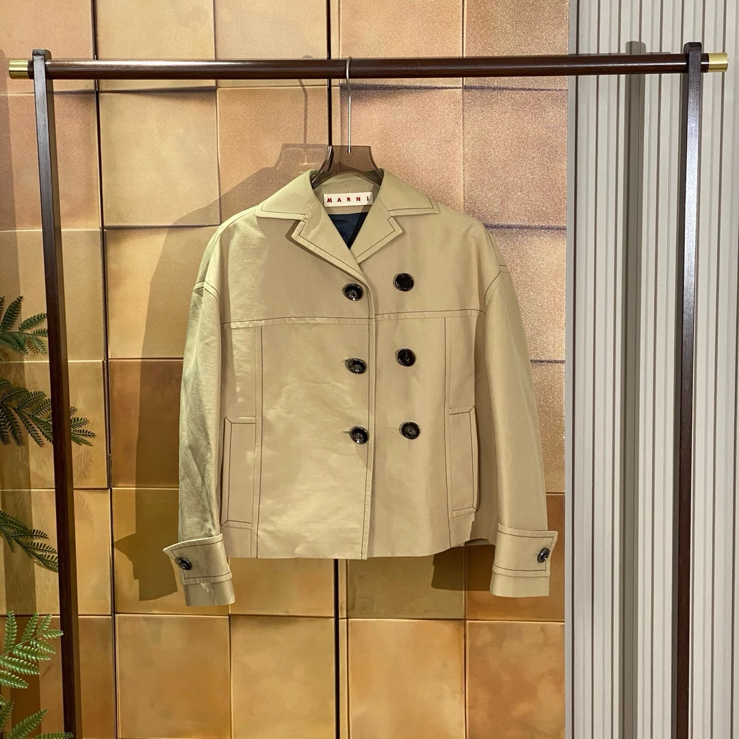 95新 MARNI Marni卡其色双排口夹克外套/38码/98新/26230