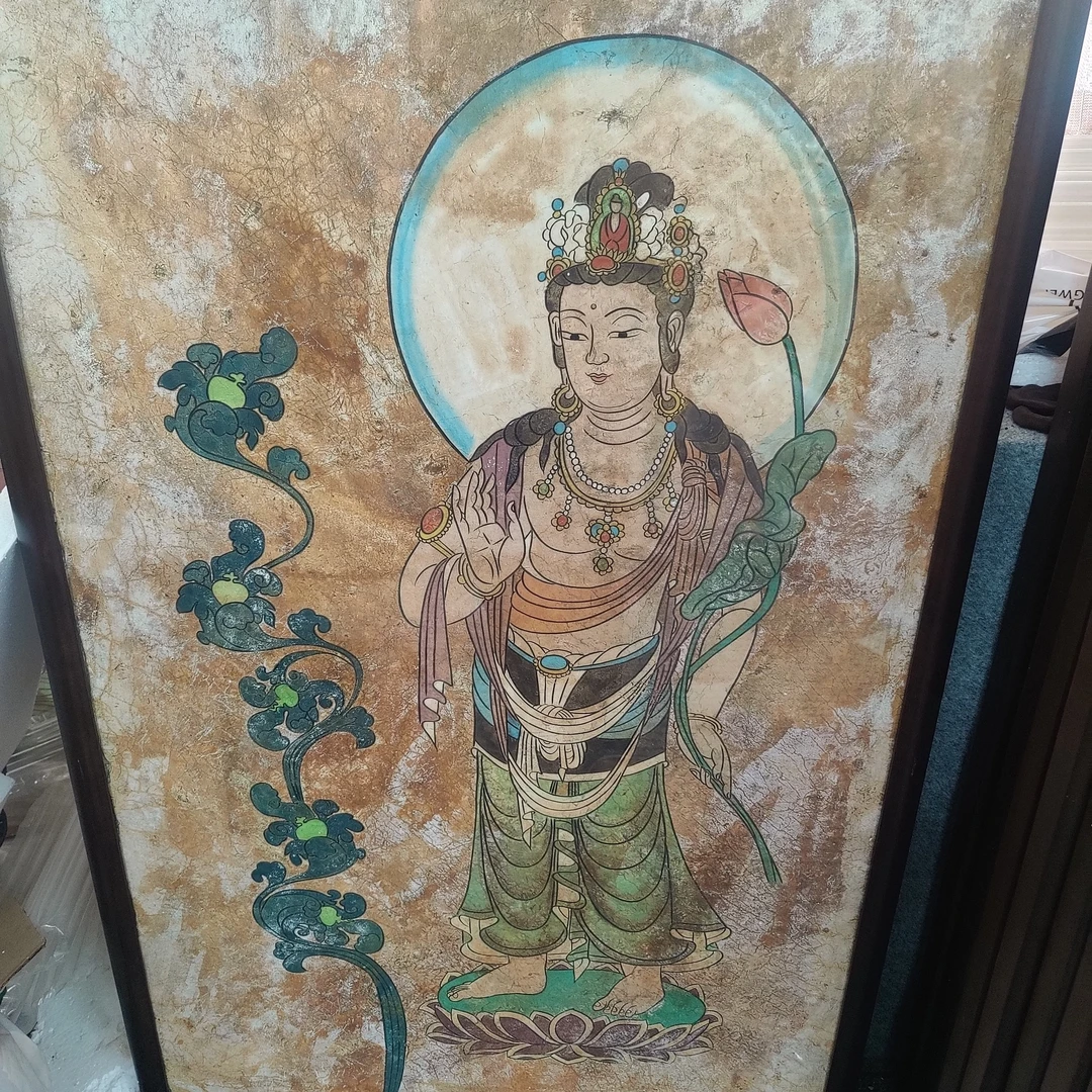 墙皮画 高度115厘米宽度75厘米