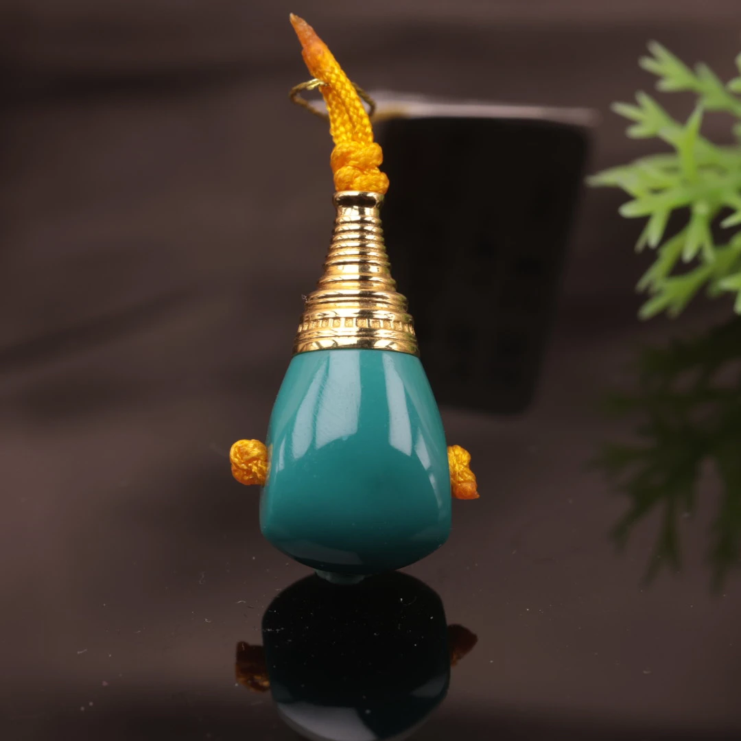 原矿纯天然绿松石精品金塔三通