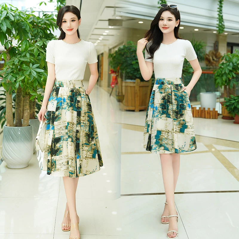 【伊麦菲娜】高腰显瘦夏季时尚碎花半身裙女百搭裙短款91033裙子