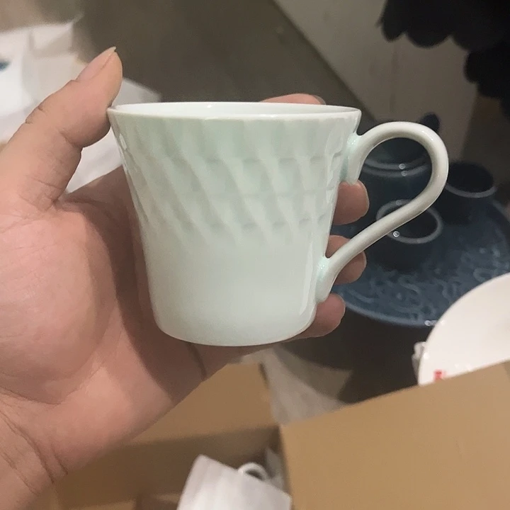 影青太极马克杯陶瓷的