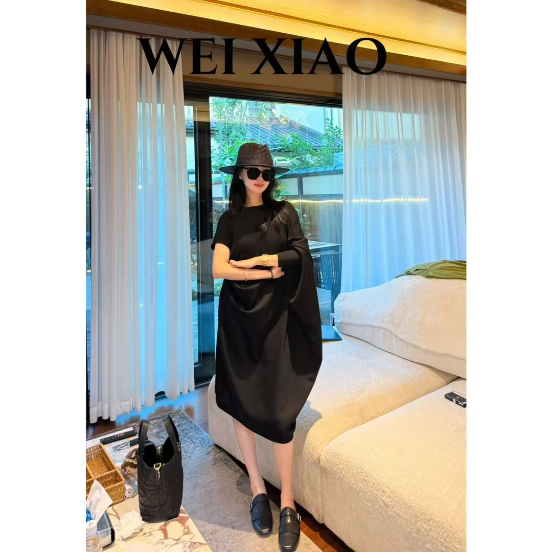 微笑家 极简系列 【褶皱美人袖】褶皱美人袖裙
