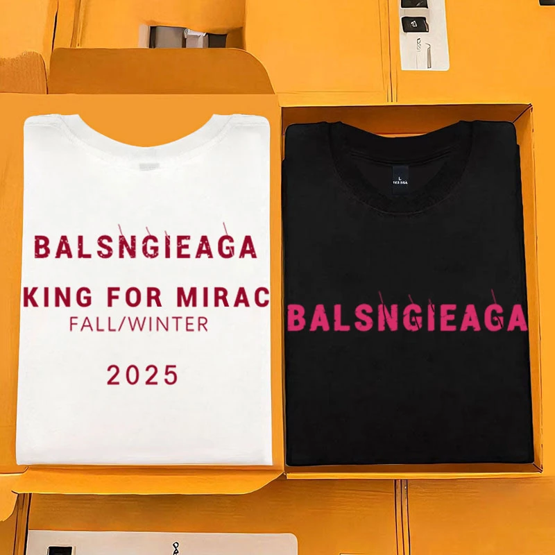 【16号链接-巴家25年植绒】短袖T恤男女同款宽松经典立体植绒印花