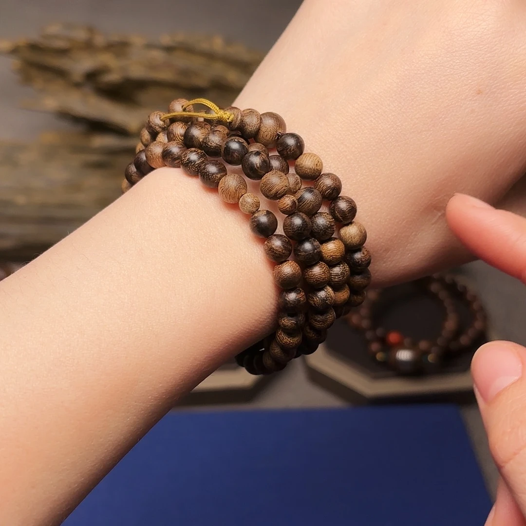 沉香手串越南芽庄黄棋楠瘤疤0.6×108