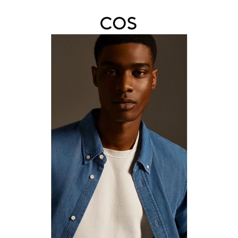 COS男装 休闲版型休闲通勤风翻领长袖衬衫2025春秋新品1264440001
