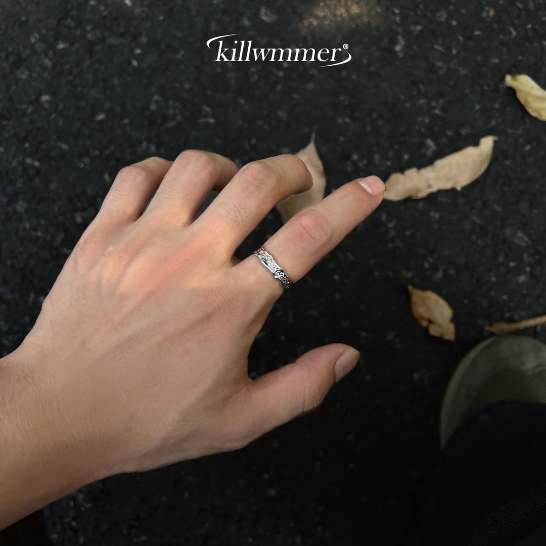 925银戒指 原创设计银戒指男食指男戒单身戒银饰日韩复古小指尾戒