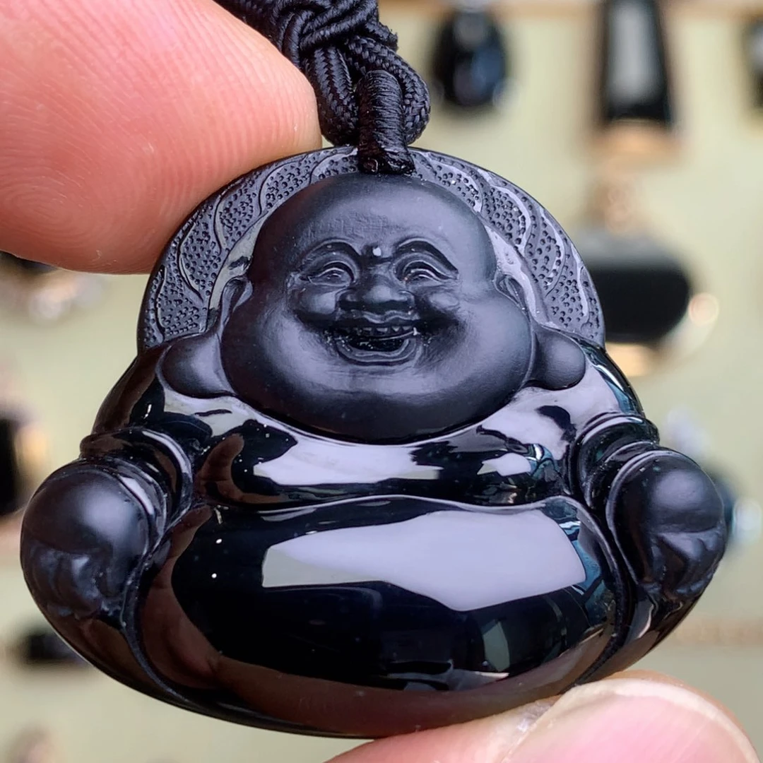 颈饰未镶嵌翡翠墨翠佛公