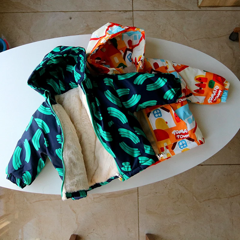 加绒加厚棉衣儿童冬季加厚保暖棉服秋冬童装宝宝上衣男童女童