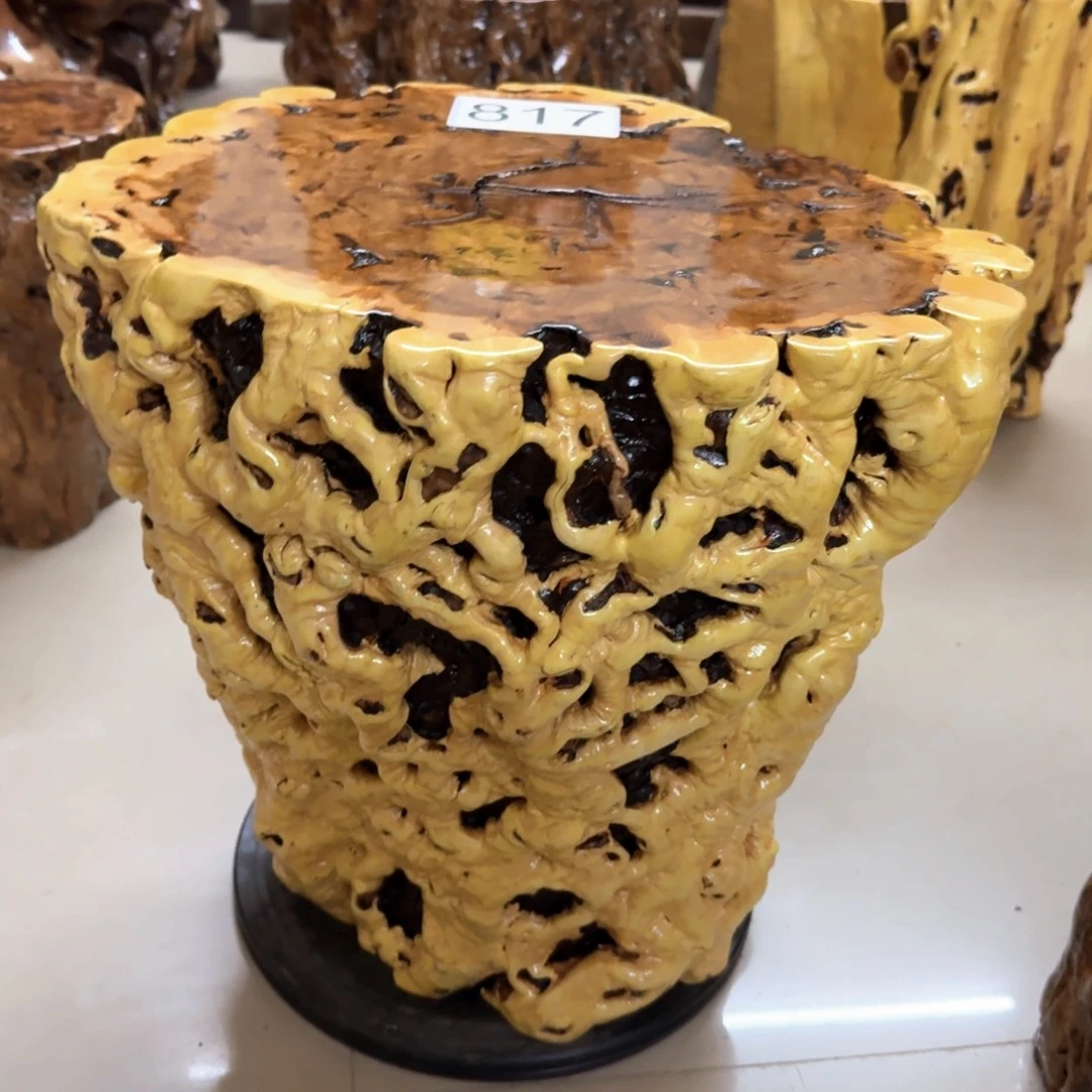 @***歌39.5高，41面精品盘龙纹木墩