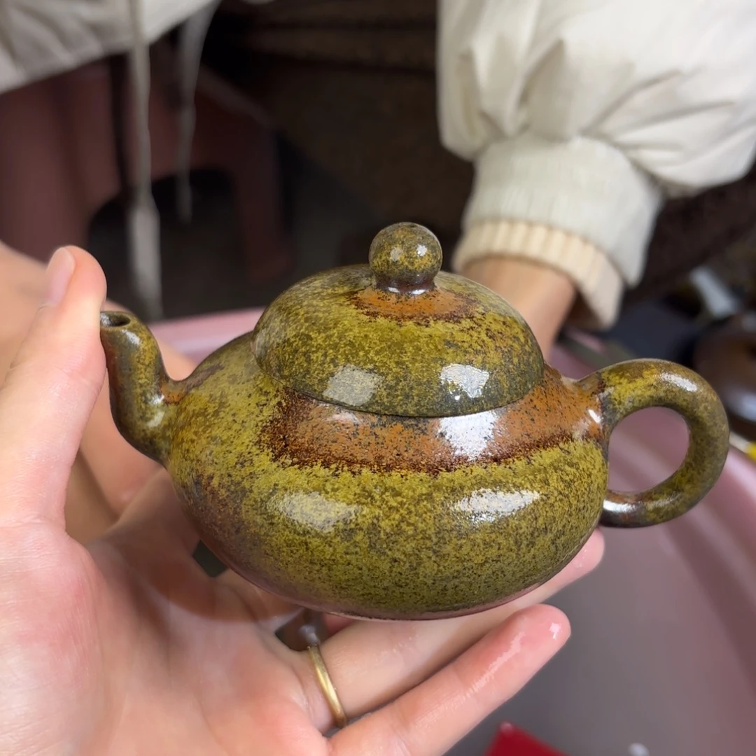 紫砂茶壶柴烧紫砂黄金段梨形