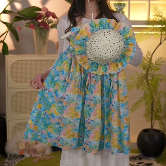 哎呦薇 女童透气清凉感连衣裙夏季女宝时尚礼服公主裙MBQ2501-2