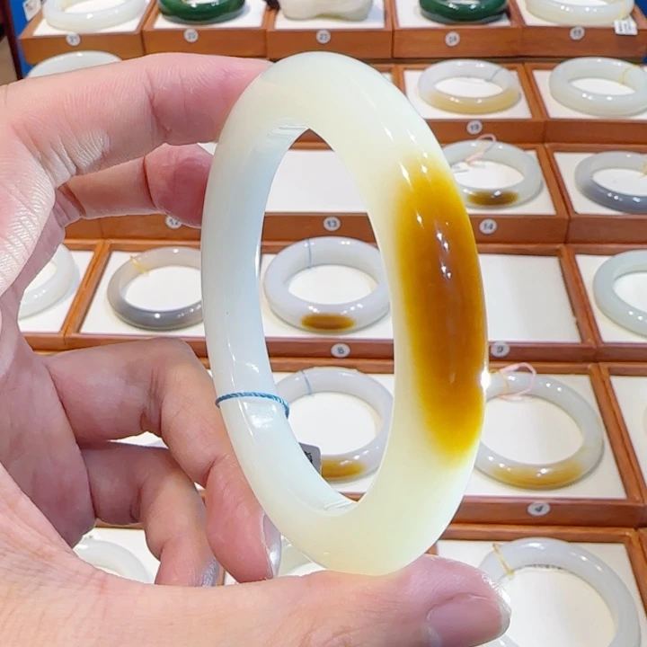 和田玉未镶嵌手镯且末传承级老红糖公主镯59 60 61