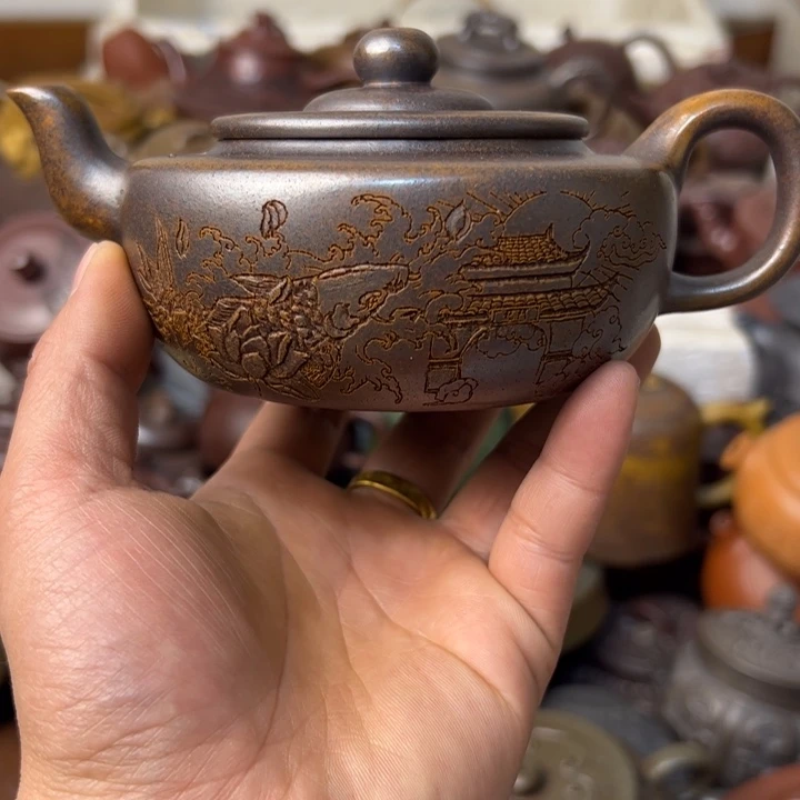 紫砂茶壶壶口窑灰