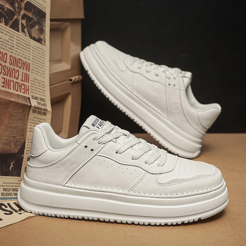 2025新款男士休闲板鞋皮面百搭潮流运动鞋复古风
