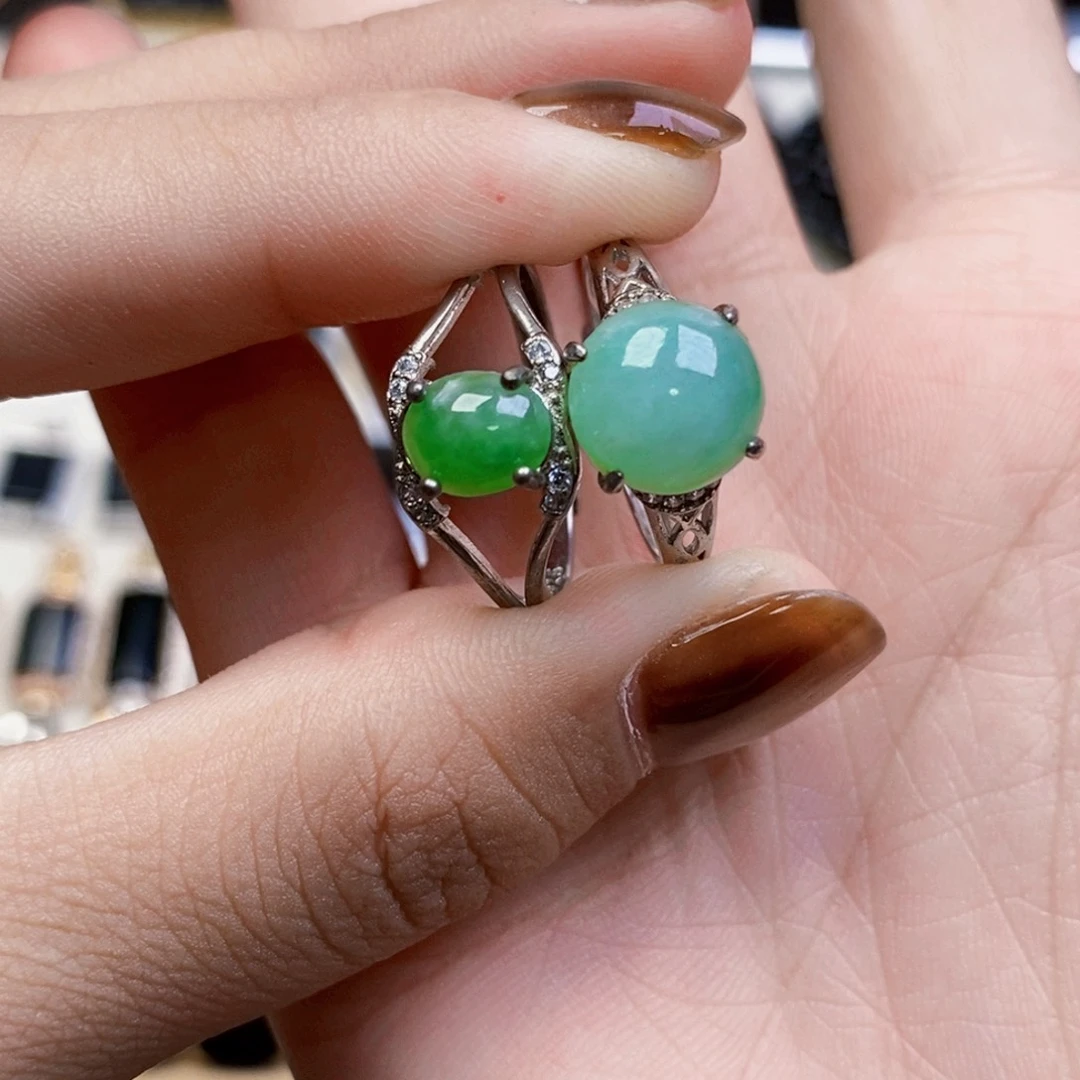 颈饰银S925镶嵌翡翠翡翠女戒