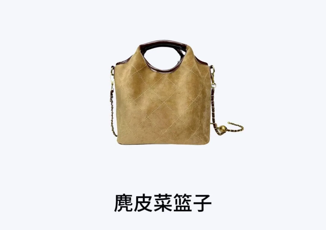 【大周麂皮菜篮子】2025年新款大容量女包时尚百搭多功能女包