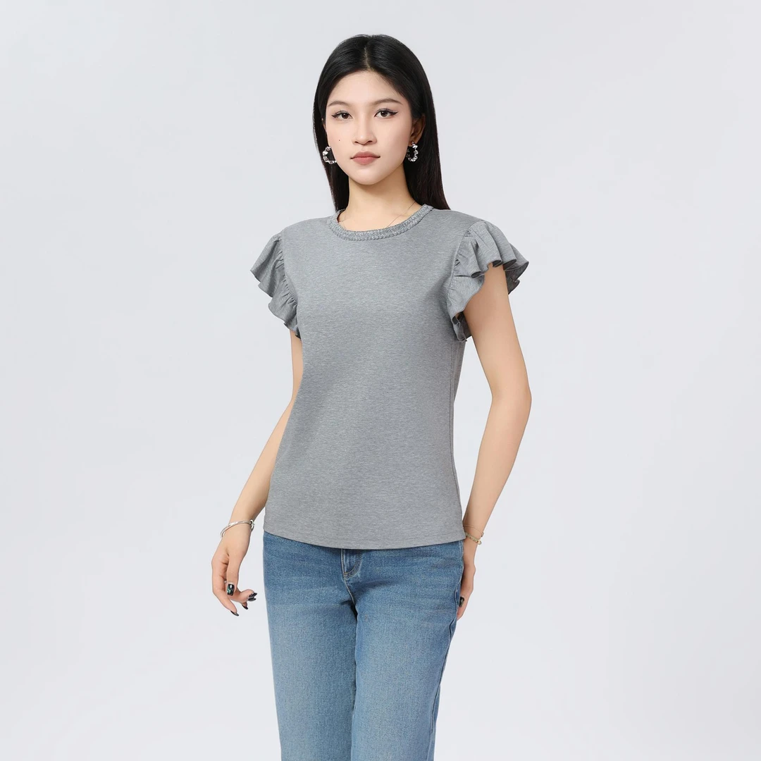 AMASS/阿玛施25新款春夏百搭短袖上衣时尚气质休闲风T恤女530047