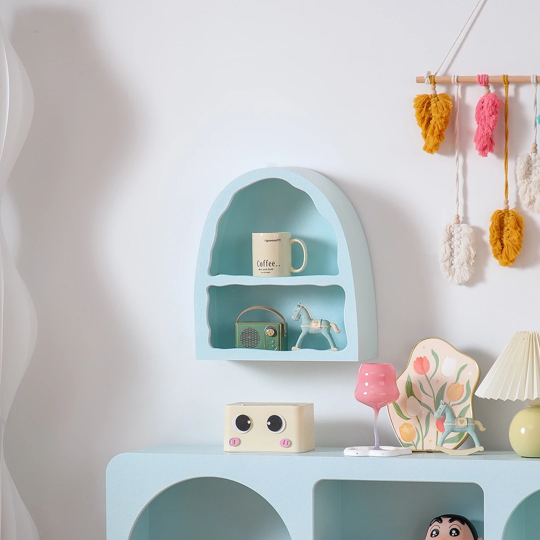 欧式墙上置物架家用洞穴壁柜客厅装饰柜简约风网红创意白色收纳柜