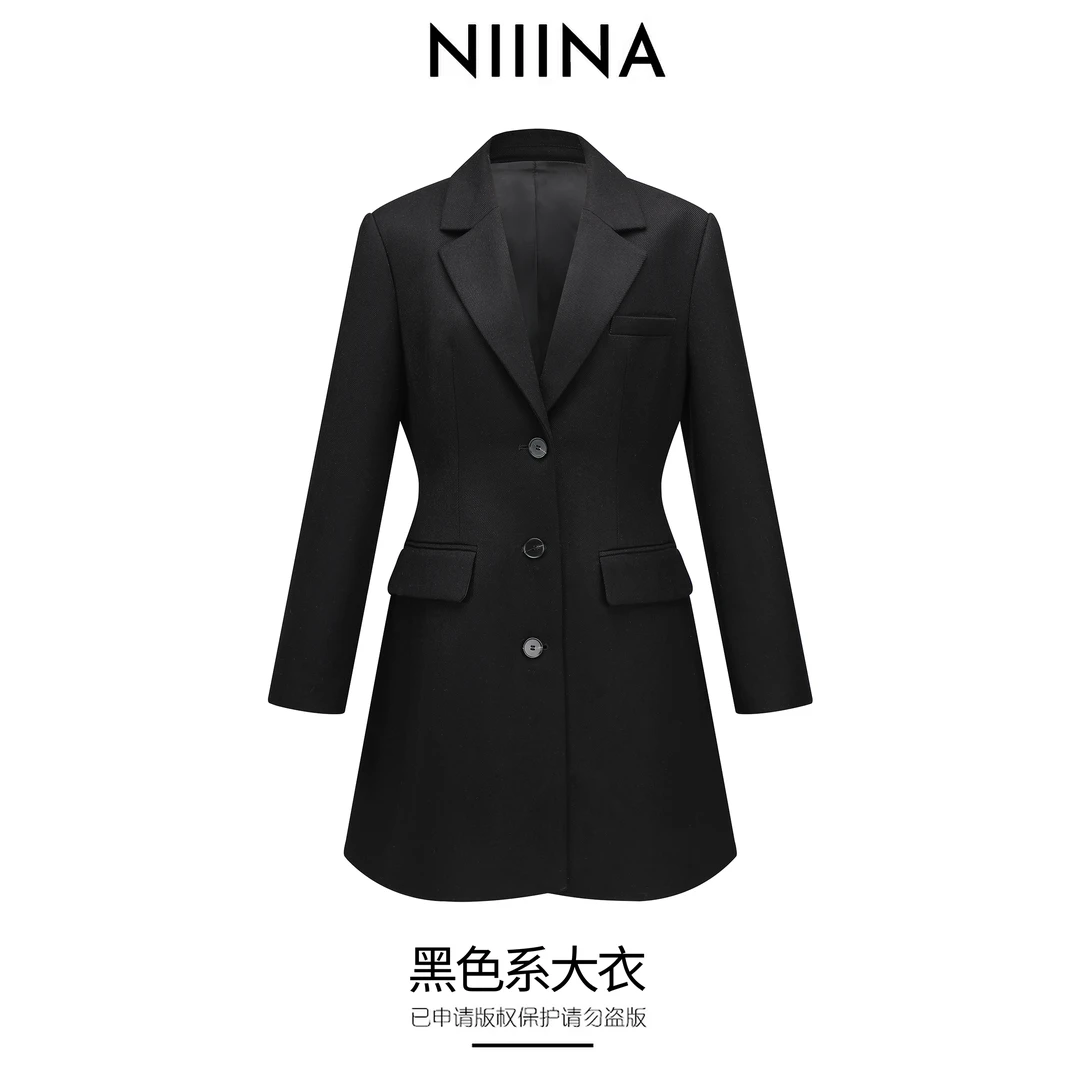 NIIINA  秋冬单排扣常规西服休闲简约轻职风西装65081