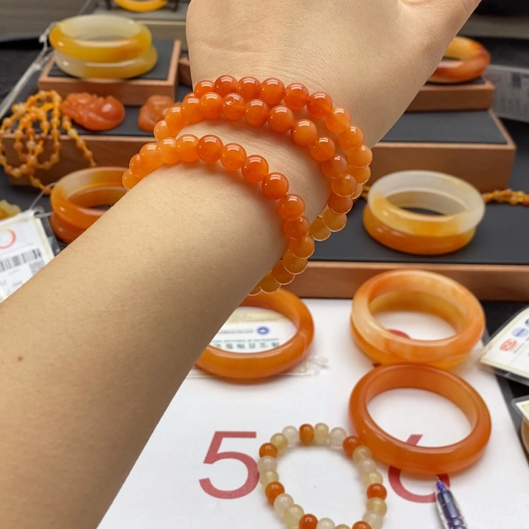 石英质玉（黄龙玉）未镶嵌手链