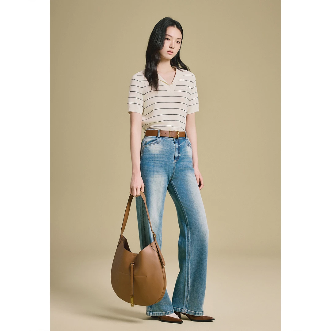 【琥珀流光】诗篇金标直筒休闲水洗复古色百搭牛仔裤6C65220063