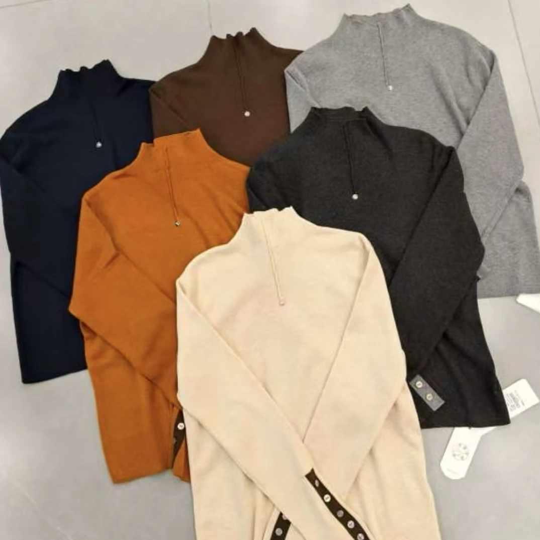 新款百搭修身显瘦半高领高奢品质羊毛衫3607