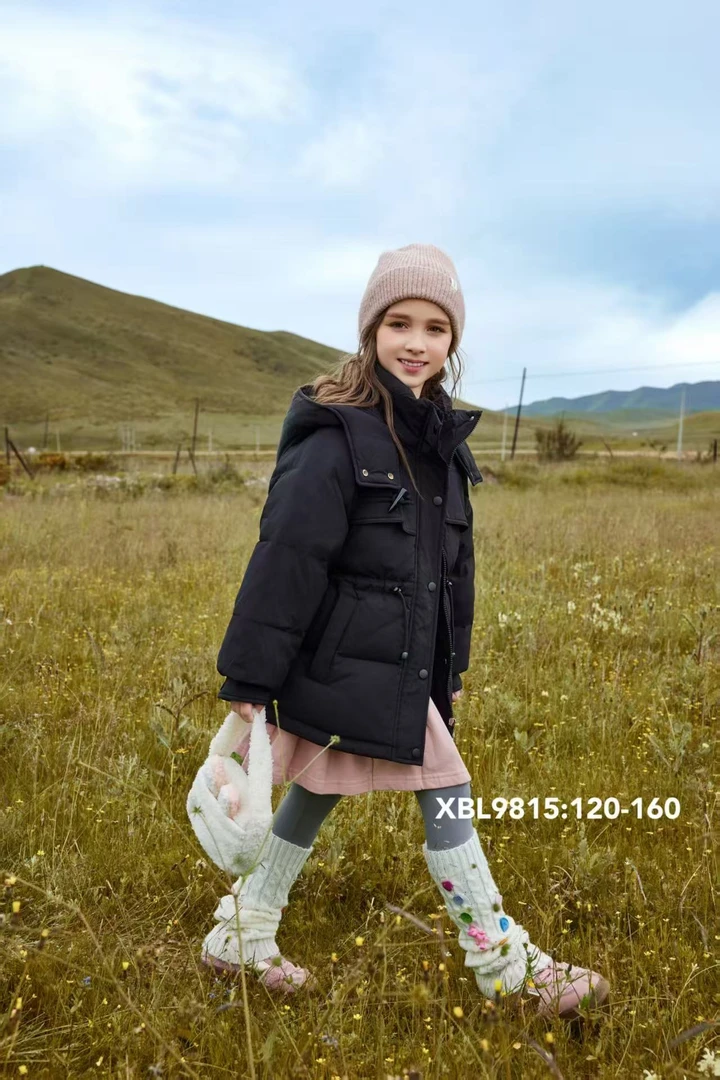 【晶秋】外五防森系风牛角扣羽绒服短款收腰冬季加厚羽绒外套