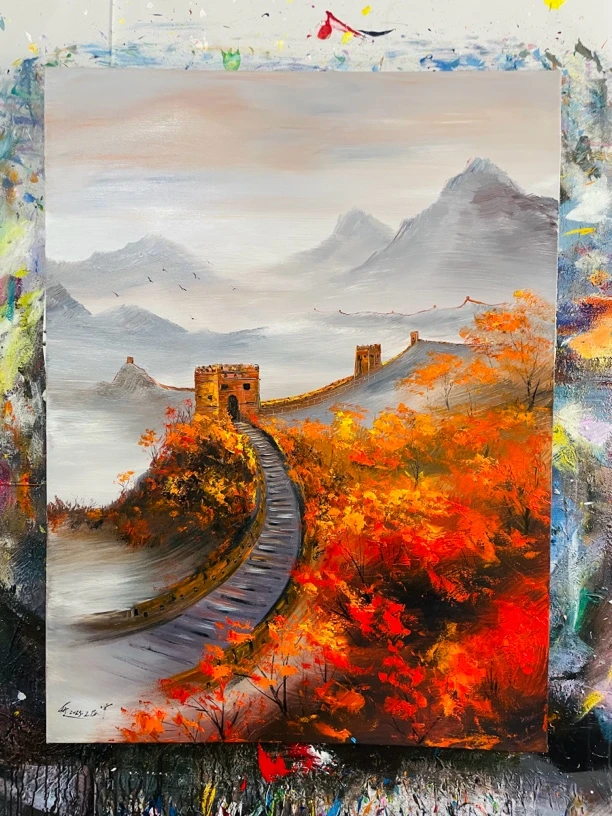 万里长城挂画玄关画现代装饰画尺寸90.120