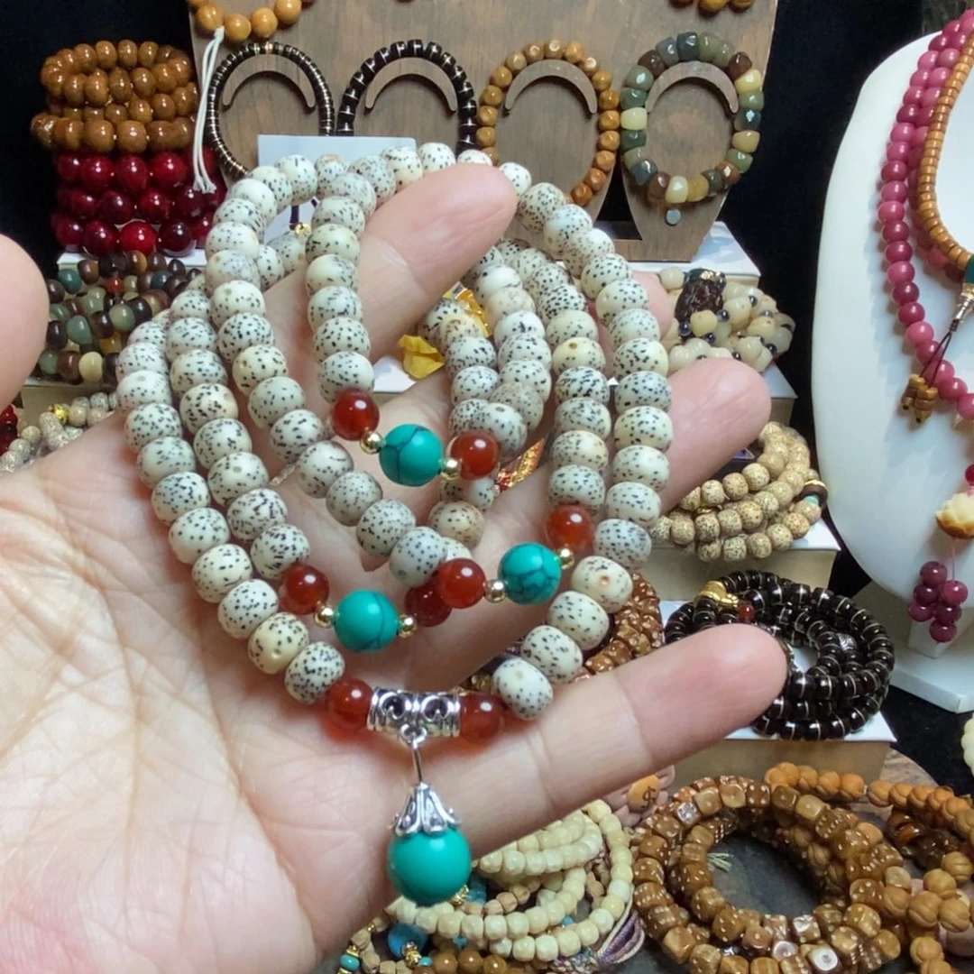 星月菩提吊坠星月菩提卡8 108颗小绿小松