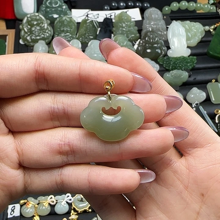 颈饰银S925镶嵌和田玉