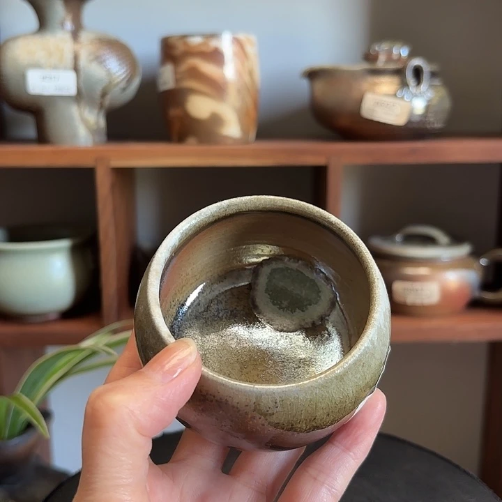杯#325柴烧裸烧窑汗玉化缸杯