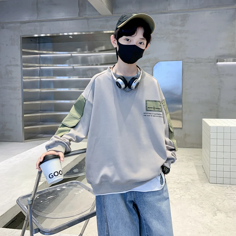 男童卫衣春秋款6-12岁中大童男孩春装上衣小学生儿童打底衫洋气潮